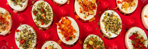 Preview: cheese appetizer soft cheese with herbs and tomatoes pieces fresh tasty food dish delicious gourmet