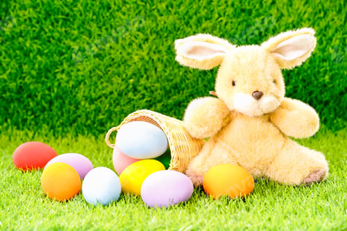 Preview: Bunny toy and Easter eggs in basket-8