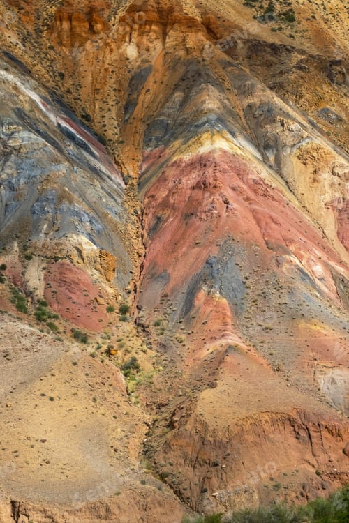 Preview: Colorful Hills in Altai Republic, Named Mars 2. Nature Environment Background.