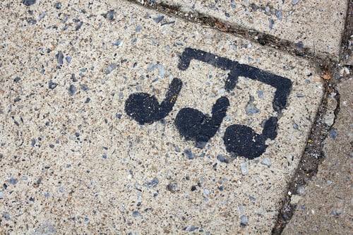 Preview: Musical note painted on the ground