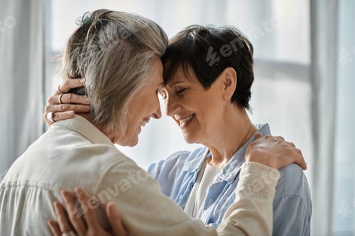 Preview: Radiant Connection: Two Elderly Women Embrace