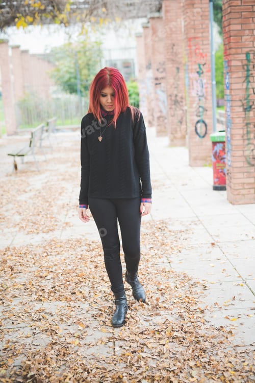 Preview: young beautiful red hair venezuelan woman lifestyle