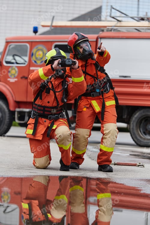 Preview: Firefighter Team Learning Thermal Camera Usage During Training Session