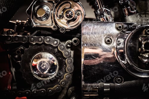 Preview: Close-up of a motorcycle engine