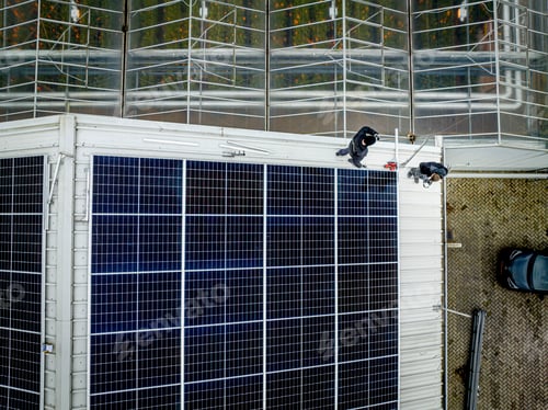 Preview: Industrial greenhouses from the air looking down