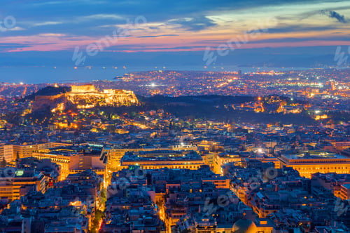 Preview: View over Athens at night