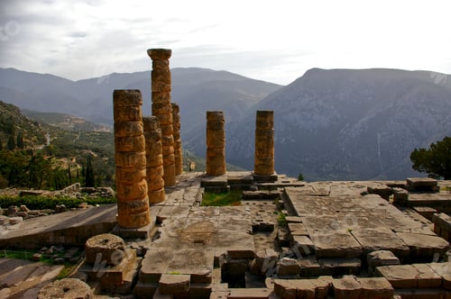 Preview: Ancient Temple of Apollo in Delphi, Greece in summer