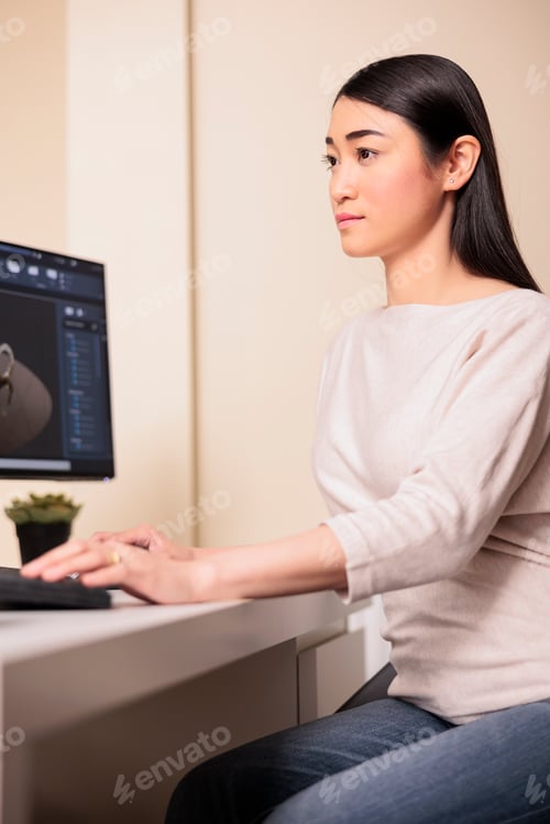 Preview: Female technician working on gears engineering