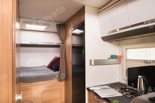 Preview: the interior of a mobile home. Salon inside the motorhome