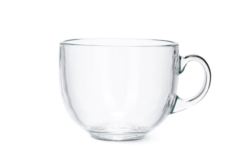 Preview: Glass tea cup isolated on white background