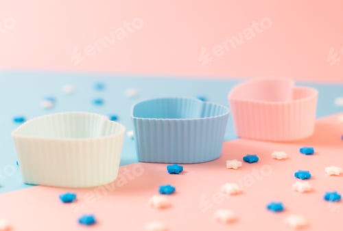 Preview: Pastel Baking Cups and Sprinkle Stars Still Life
