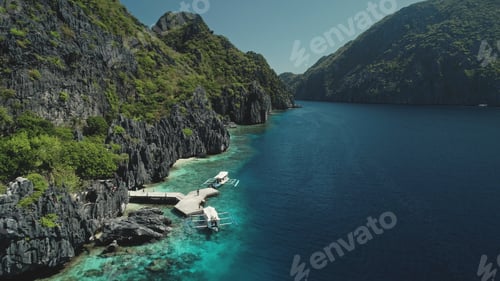 Preview: Beautiful exotic nature landscape at mountain island of Palawan, Philippines, Asia. Nobody nature