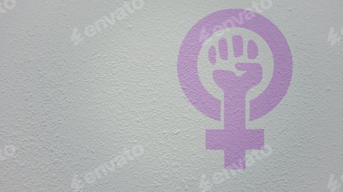 Preview: Feminist Symbol Painted on Gray Wall
