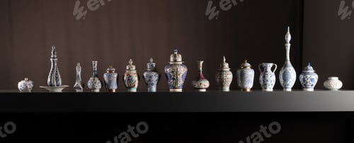 Preview: Handmade floral patterned antique ceramic vase
