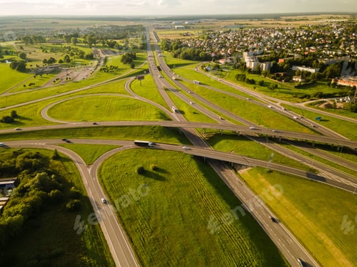 Preview: Aerial view of the Transportation in Kaunas, Lithuania