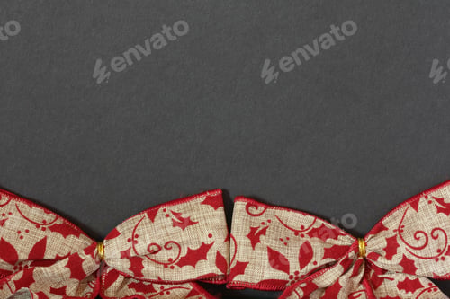 Preview: Christmas Ribbons With Black Background - Photograph Of Christmas Ribbons Against A Black