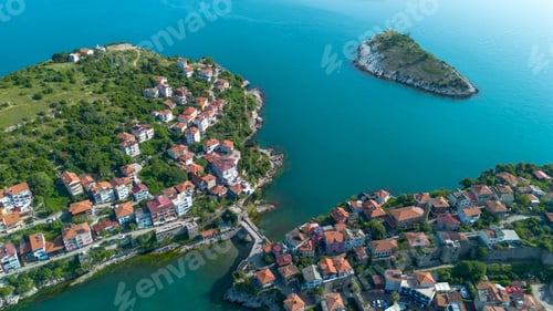 Preview: Aerial view of Amasra district of Bartın province of Turkey via drone.