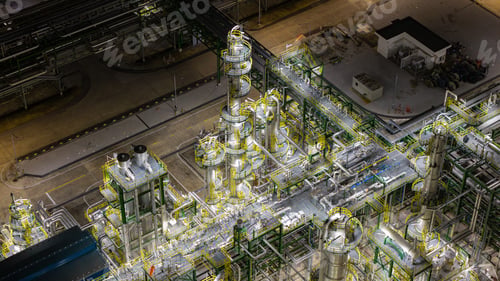 Preview: Illuminated Industrial Refinery at Night