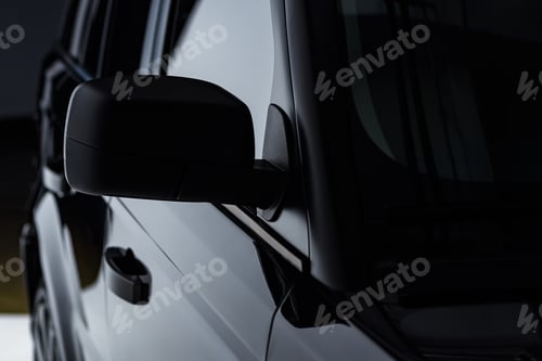 Preview: close up view luxury shining black automobile