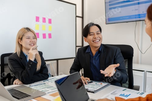Preview: group of businessman are brainstorming about their business project