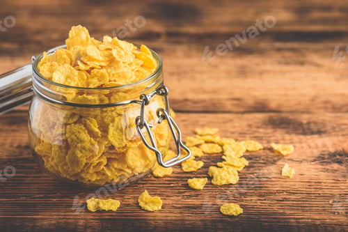 Preview: Corn flakes in a glass jar