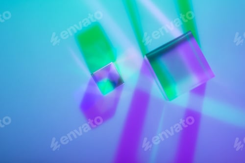 Preview: Glass crystal prism. Multicolor light effect