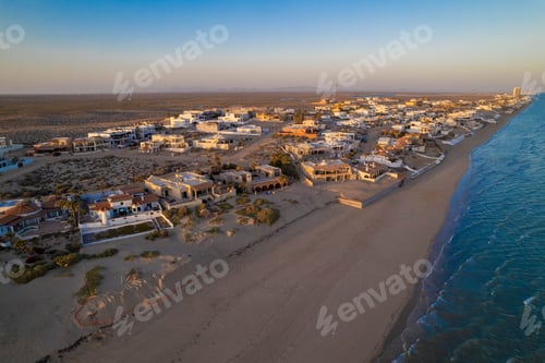 Preview: Aerial view of Las Conchas Beachfront in Puerto Penasco, Mexico.