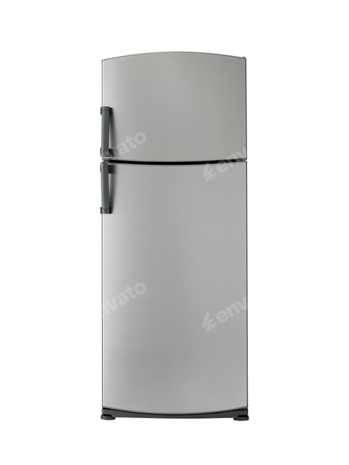 Preview: Grey Refrigerator Appliance on White Background