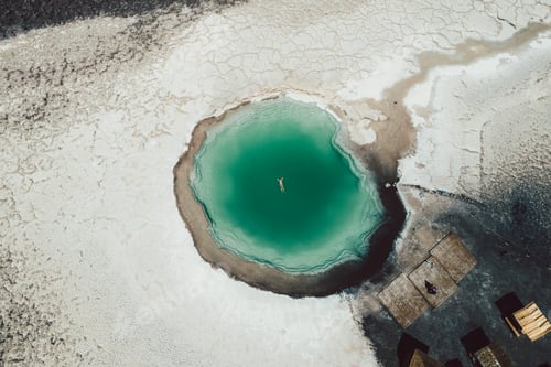 Preview: Aerial View of Salt Lagoon Baltinache San Pedro de Atacama Desert Chile