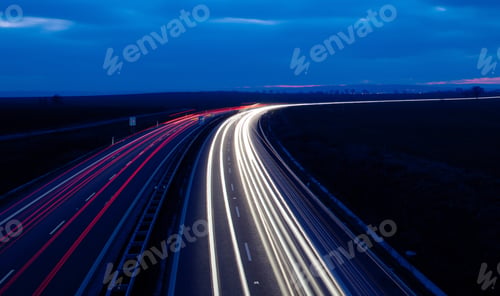Preview: Cars moving fast on a highway