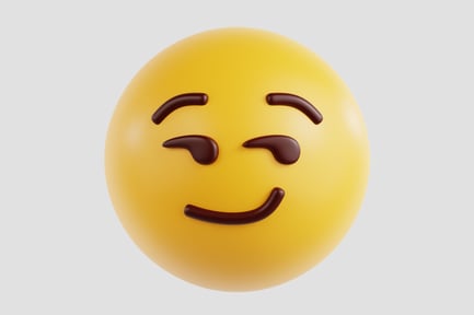 Preview: 3D Smirking Face Emoji
