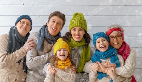 Preview: Winter portrait of loving family