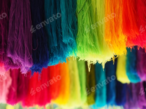 Preview: Yarn, several colors arranged abstract Gradient for background, Garn colorful pink orange red yellow
