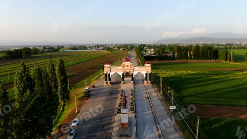 Preview: Aerial view of Jalal-Abad region hall entrance arch