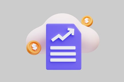 Preview: Document with upward arrow and coins