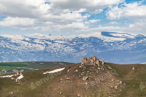 Preview: Melting snow on the slopes of the mountains