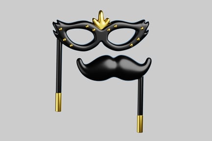 Preview: Masquerade mask and moustache props