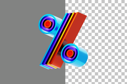 Preview: Parallel Lines Percent Sign 3D Icon