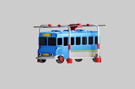 Preview: Cartoon trolley bus simple design
