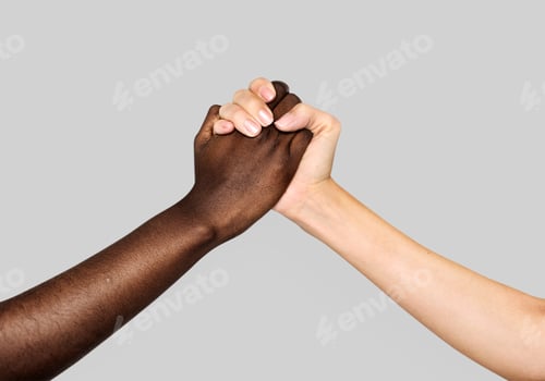 Preview: Diverse hands holding and support other