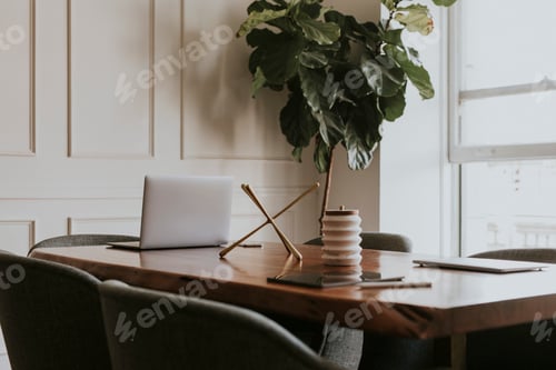 Preview: Modern wooden office desk