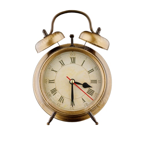 Preview: alarm clock, vintage clock with time 03 hours 30 minutes, a.m. 03:30, p.m. 03:30