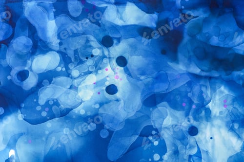 Preview: dark blue and blue splashes of alcohol ink as abstract background