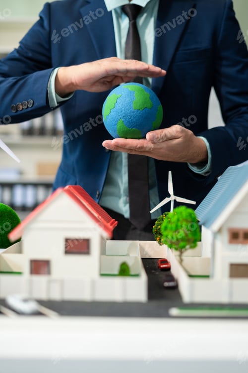Preview: Renewable energy-based green businesses and global warming. Reduce CO2 emission.