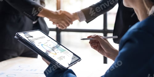 Preview: Business handshake for teamwork of business merger and acquisition,successful negotiate,hand shake