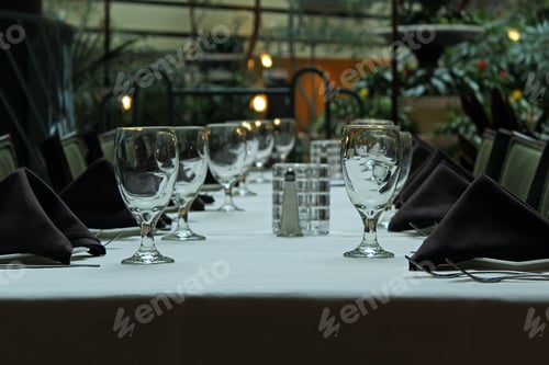 Preview: Fine dining table with long set table