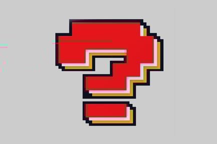 Preview: Pixelated question mark sign red