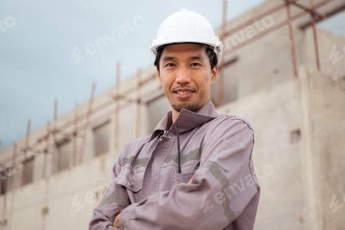 Preview: Portrait of engineers in construction site