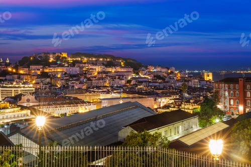 Preview: View of Lisbon from Miradouro de Sao Pedro de Alcantara viewpoint. Lisbon, Portugal