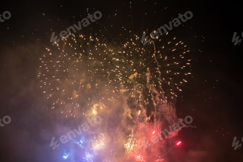 Preview: Fireworks at New Year. Abstract holiday background.